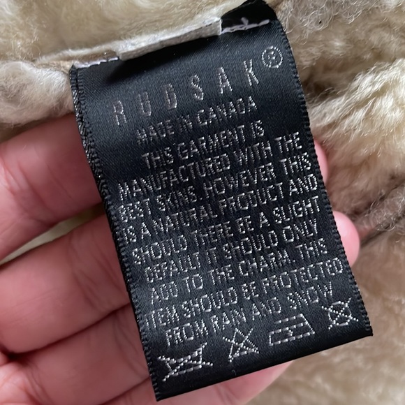 SOLD 🌎 RUDSAK sheepskin beige jacket size S - Picture 5 of 7